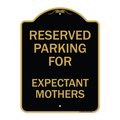 Signmission Parking Reserved for Expectant Mothers, Black & Gold Aluminum Sign, 24" L, 18" H, BG-1824-23388 A-DES-BG-1824-23388